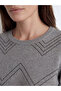Lcw Grace Gray Crew Neck Patterned Women's Knitwear Sweater - 3