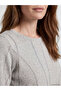 Ozmarka New Season Gray Crew Neck Patterned Women's Knitwear Sweater - 3