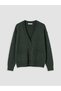 Khaki v-neck women's knit cardigan - 5