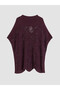 Vizyon New Season Burgundy Large Size Openwork Women's Knitwear Sweater - 3