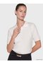 Vizyon New Season White Polo Collar Women's Knitwear Sweater