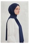 Krınkıl Shawl Breathable, Flexible and Easy to Shape Lightweight Design Silky Fabric Made of Cocoon Cotton Navy Blue 90 X 190 - 2