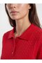 Ozmarka New Season Red Polo Collar Women's Knitwear Sweater - 3