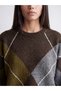 Özmarka New Season Brown Diamond Patterned Women's Knitwear Sweater - 3