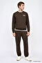 Men's Bitter Brown Cotton Standard Fit Regular Cut Crew Neck Narrow Leg Sweatpants Set - 2