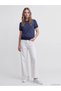 Ozmarka New Season Navy Blue Crew Neck Striped Women's Knitwear Sweater - 3