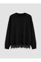 Ozmarka New Season Black Lace Detailed Women's Knitwear Sweater - 5