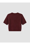 Vizyon New Season Burgundy Crew Neck Women's Knitwear Sweater - 7