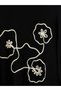 Ozmarka New Season Black Crew Neck Floral Embroidered Women's Knitwear Sweater - 6