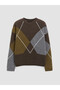 Özmarka New Season Brown Diamond Patterned Women's Knitwear Sweater - 5