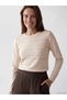 Lcw Grace Pink Crew Neck Striped Women's Knitwear Sweater