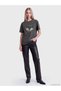 Peak New Season Anthracite Printed 100% Cotton Women's T-Shirt - 2