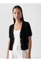Özmarka New Season Black V-Neck Women's Knitwear Cardigan