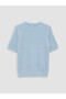 Vizyon New Season Blue Crew Neck Stoned Women's Knitwear Sweater - 5