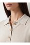 Ozmarka New Season Beige Polo Collar Women's Knitwear Sweater - 3