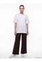 Vizyon New Season Brown Wide-Leg Women's Sweatpants with Stripes on the Sides
