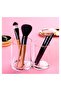 2-Section Acrylic Makeup Organizer - Cotton Pads Holder, Cosmetics Storage Case Stand, Makeup Brushes Dispenser & Divider for Vanity, Bathroom, and Countertop