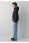 Men's Black Hooded Jacket Jet Black Jacket - 5