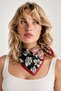 Red Black Retro Floral Collage Pattern Scarf Bandana 50X50 cm - 2