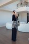 Black Palazzo Trousers with Piece Shirt Detail - 3
