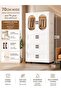 70cm Extra Wide Foldable Plastic Wardrobe - No-Assembly Portable Closet Organizer with Wheels for Ba - 2