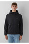 Men's Black Hooded Jacket Jet Black Jacket - 4