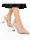 White Pearl and Stone Detailed Pointed Toe Open Back Stone Heeled Evening Dress Shoes - 3