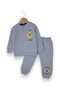 Baby Boy Winter 3 Threaded Threaded Lion Embroidered 6-9-12-18-24 Months 2-Piece Top and Bottom Set - 2