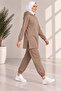 Women's plus size tracksuit set with side slit detail - 2