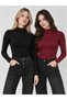 Set of 2 95% Cotton Half Turtleneck Sweat-Proof Breathable Long Sleeve Slim T-Shirts