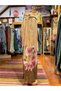 Tan Color Floral Patterned Belt Detailed Wide Leg Linen Trousers - 7