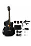 Acoustic Electric Guitar, 6-String Cutaway Guitar with Separate EQ System, Capo, Picks & Wall Supports, Black Acoustic Guitar for Beginners, Students, Lessons & Home Practice - 2
