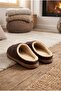 Brown Chenille / Ethnic Pattern Striped Plush Inner Lining Non-Slip Sole House Slippers - 3