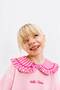 Girl's Set - Ruffled Collar Sweatshirt & Polka Dot Jean Pants - 3