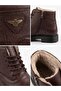 Men's Brown Fur Lined Lace-Up Zippered Light Sole Men's Winter Boots Tge230735 - 5
