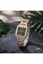 Stone Detailed Square Case Chain Steel Cord Women's Wristwatch - Luxury Design - 4