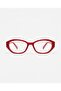 Stella Red Red Geometric Cat Eye Thick Handle Blue Light Protective Glasses - 6