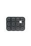12-Compartment Metal - Black Flat Muffin - Cake Mold (5690) - 2