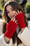 Plush Cut-Out Half Finger Gloves - 3