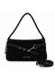 Women's New Season Suede Fabric Accessory Detailed Stylish Hand and Shoulder Bag Size: 32 X 17 cm - 5