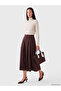 Buttoned Zippered Pleated Skirt