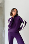 Women's Purple Stylish Stripe Detailed Sweater Palazzo Trousers Bottom Top Double Knitwear Set (New Color) - 6