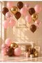 Pink Brown Gold Balloon Set 20-Piece Chrome Gold Pink Confetti Birthday Baby Shower Engagement Promise Party Decoration Balloons - 3