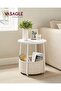 Side Table, Round End Table with Fabric Basket, Spacious, for Living Room Bedroom, Bedside T - 2