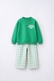 Girl's Checkered Back Printed 100% Cotton Oversize 3 Thread Non-Threaded Bottom and Top Set - 3