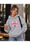 Girl's Hooded Sweatshirt 3 Thread Threaded Winter Printed Hoodie