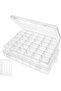 2pack 36 Grids Clear Plastic Organizer Box Container Craft Storage with Adjustable Dividers