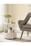 Side Table, Round End Table with Fabric Basket, Spacious, for Living Room Bedroom, Bedside T - 4