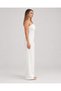 Women's Ecru Strapless High Waist Wide Leg Textured White Jumpsuit - 4