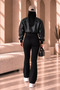 Women's Oversize Zippered Short Elastic Waist Casual Leather Bomber Jacket - 5